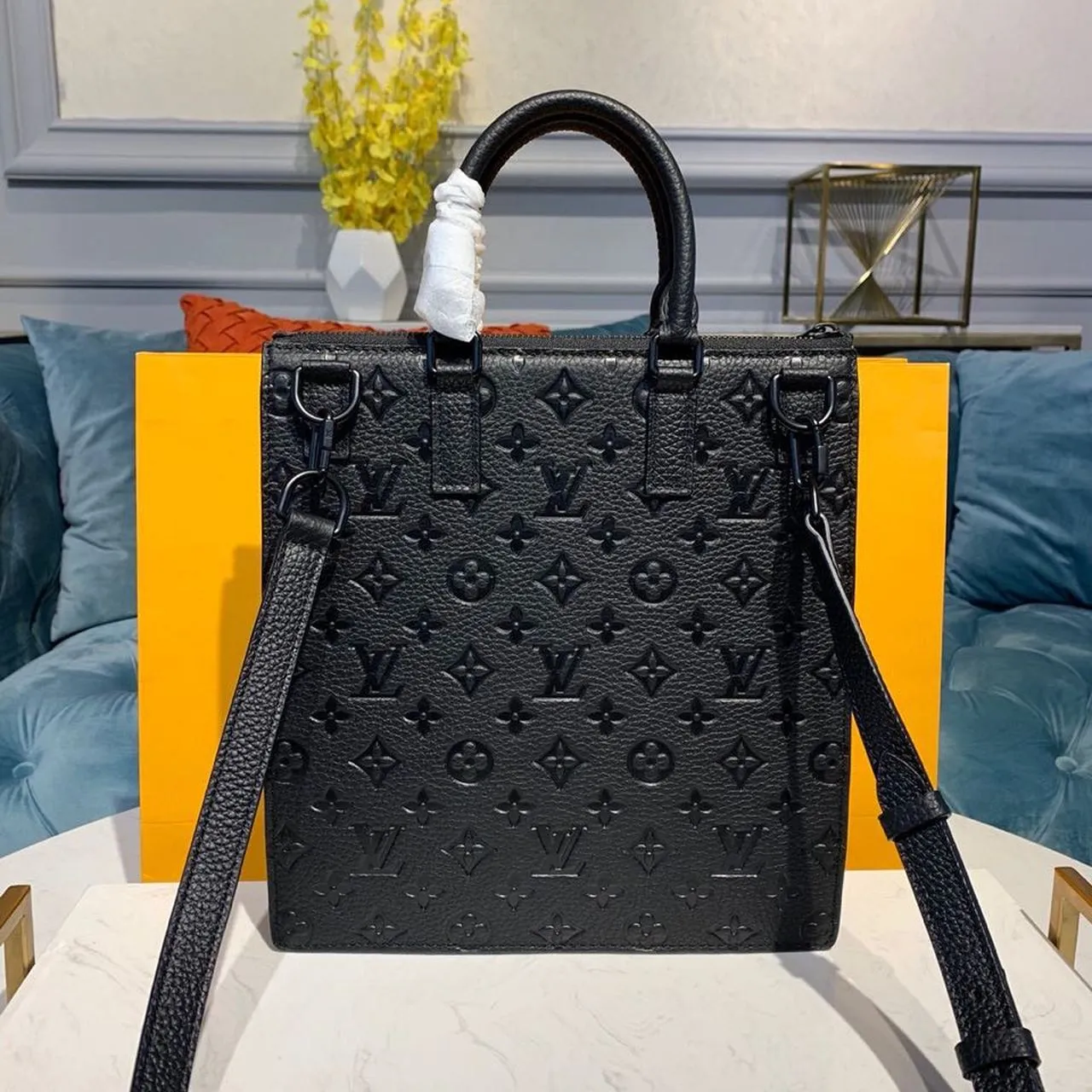 Louis Vuitton Mens Briefcase Runway Bag 28cm Monogram Empreinte Spring/Summer 2020 Collection M44476 Black