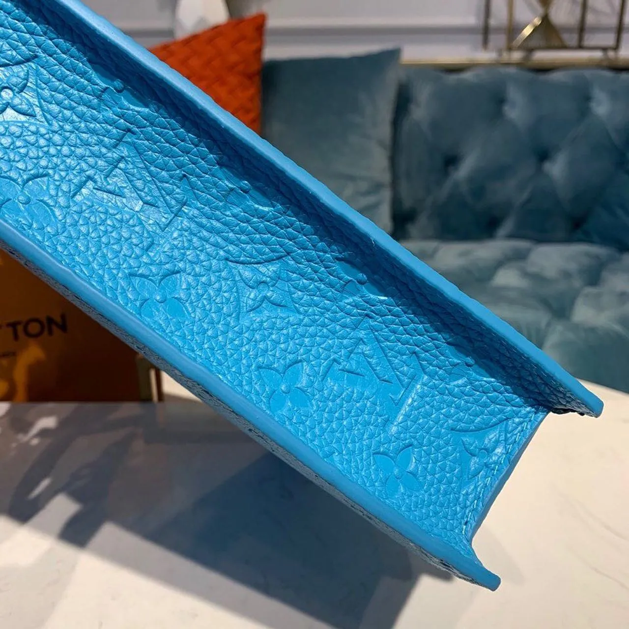 Louis Vuitton Mens Briefcase Runway Bag 28cm Monogram Empreinte Spring/Summer 2020 Collection M44476 Blue