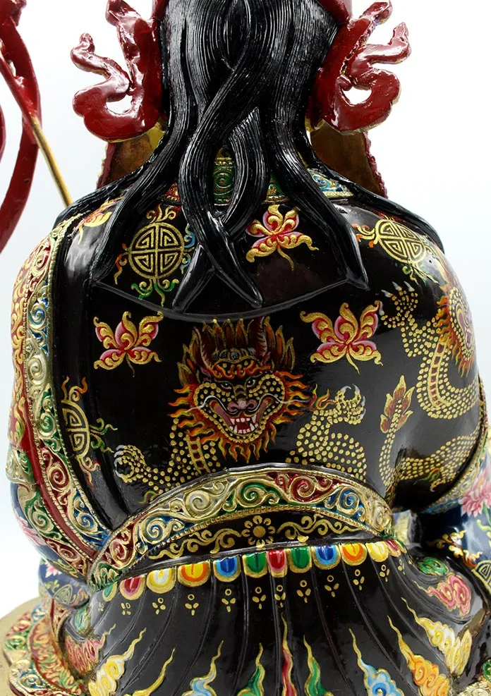 Majestic Hand Painted Guru Padmasambhava Gold Plated Statue