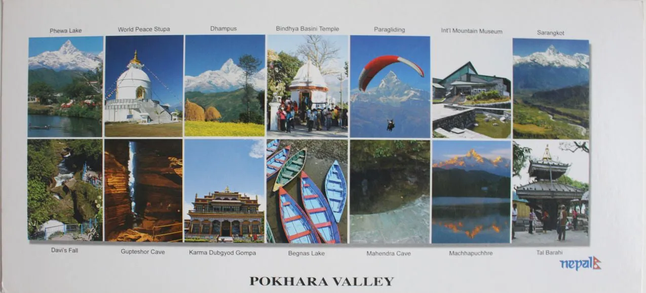Majestic Pokhara Valley Panoramic Postcard Nepal