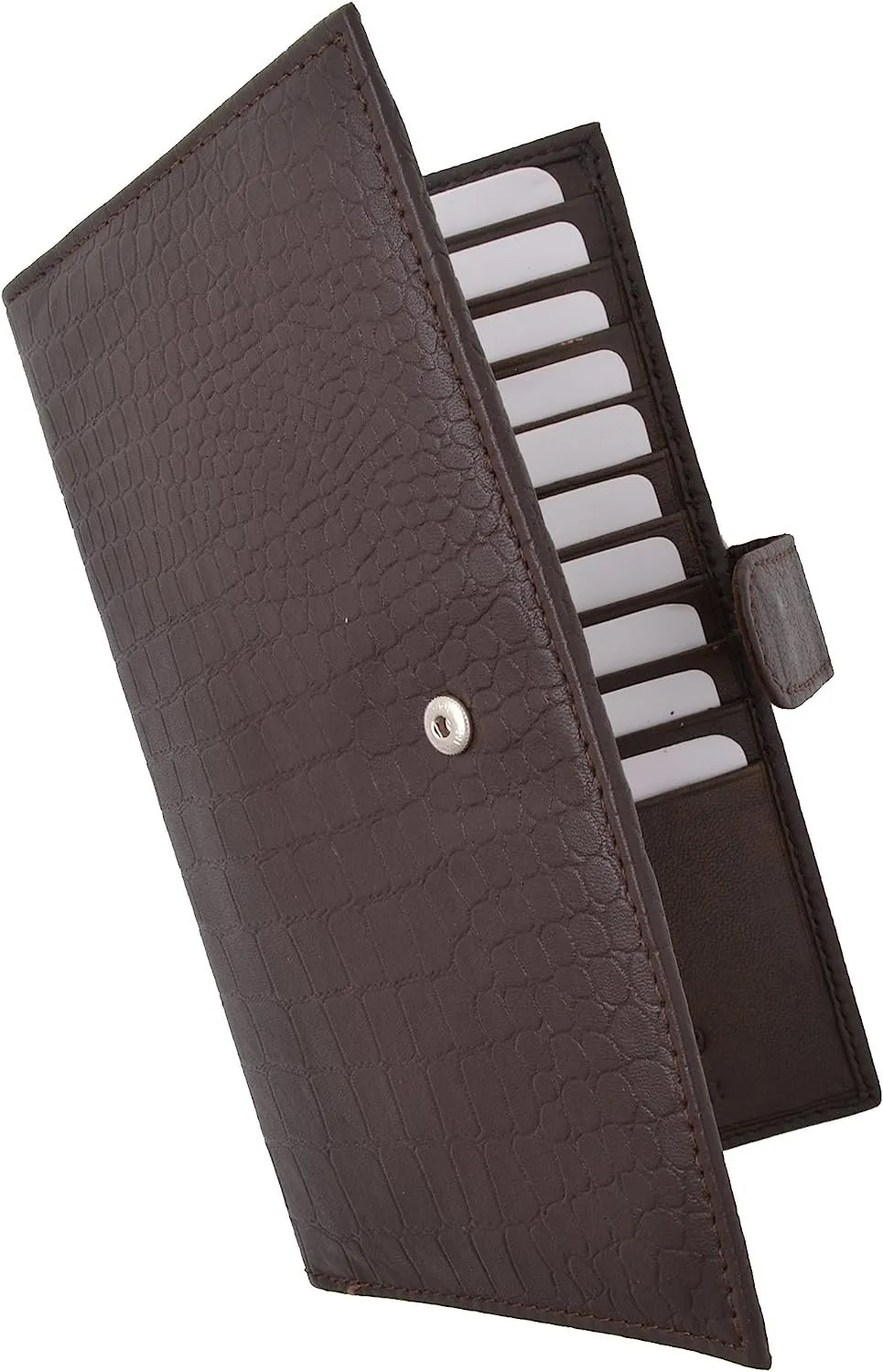 Marshal RFID Blocking Soft Premium Leather Bifold Credit Card Holder with Button Closure (Black)