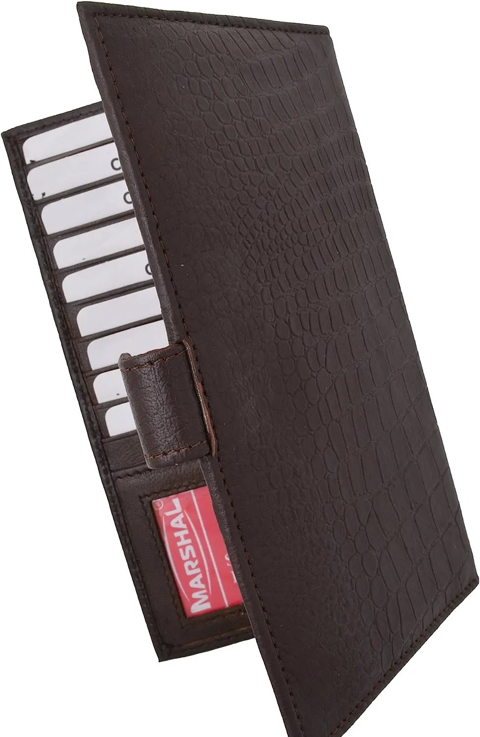 Marshal RFID Blocking Soft Premium Leather Bifold Credit Card Holder with Button Closure (Black)