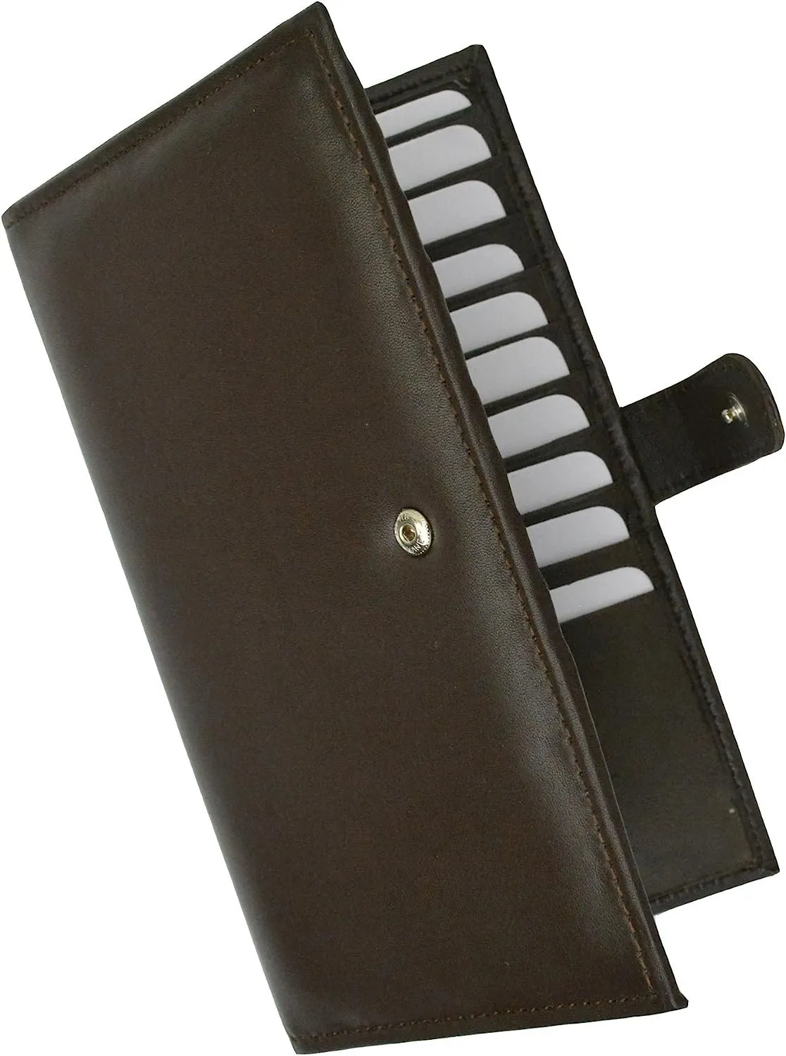 Marshal RFID Blocking Soft Premium Leather Bifold Credit Card Holder with Button Closure (Black)