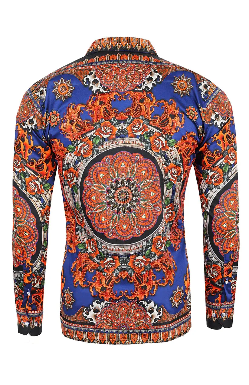 Men's Floral Exquisite Long Sleeve Shirt
