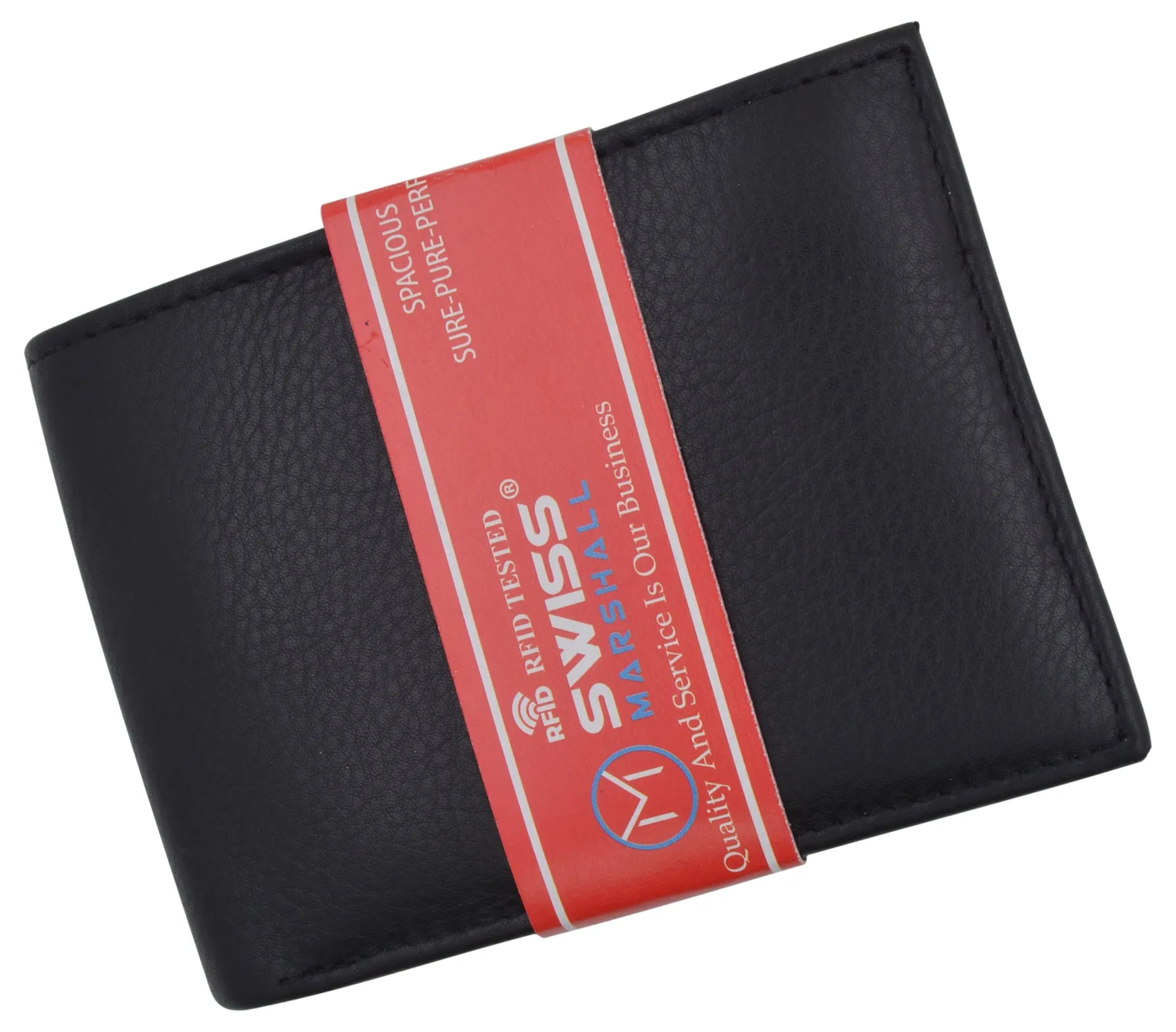 Mens RFID Tested Leather Bifold Card ID Holder Wallet W/Removable Center Flap