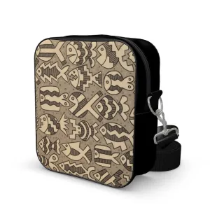 Monochromatic Fish Large Messenger Bag