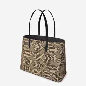 Monochromatic Fish Leather Tote