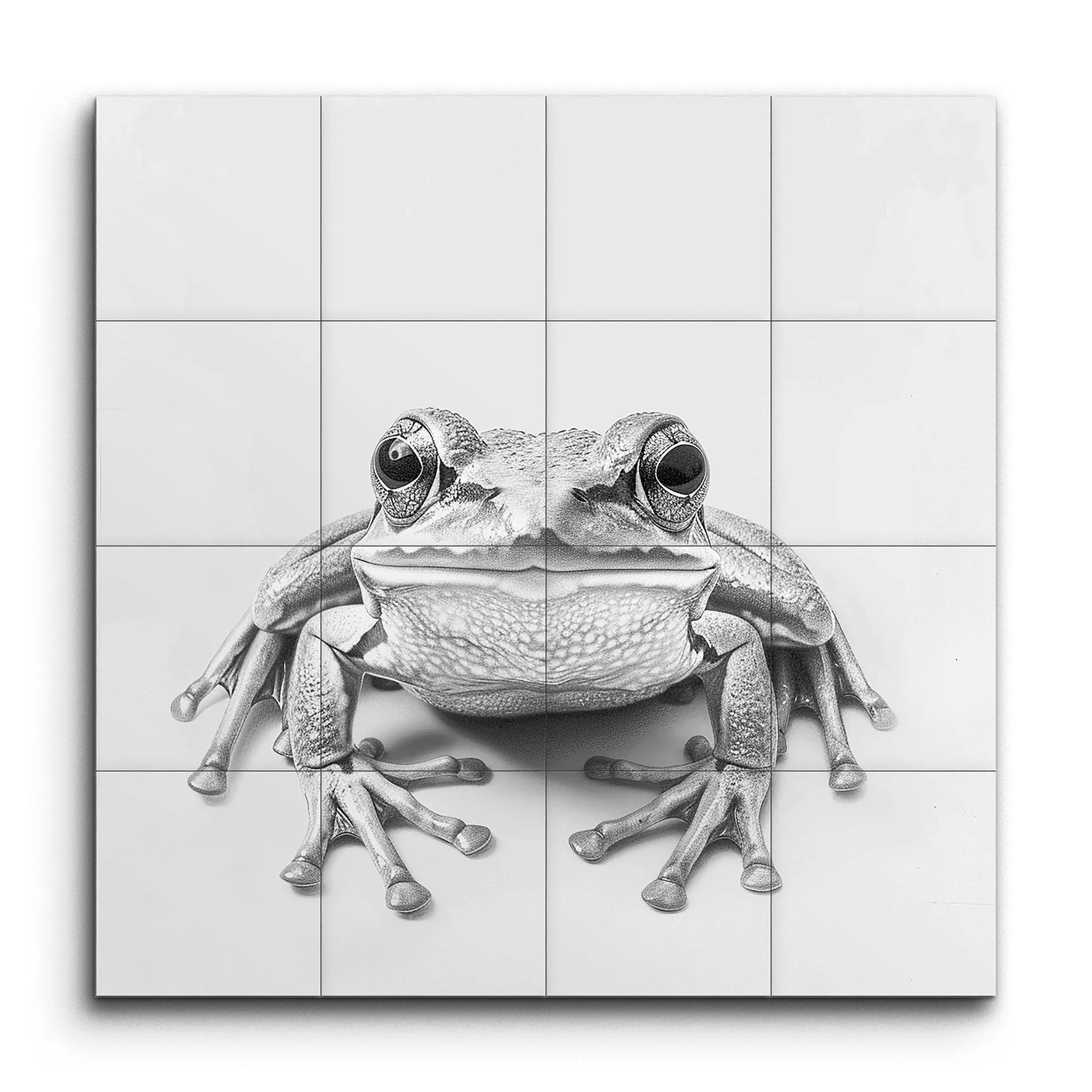 Monochrome Frog: Exquisite Realism Art Piece