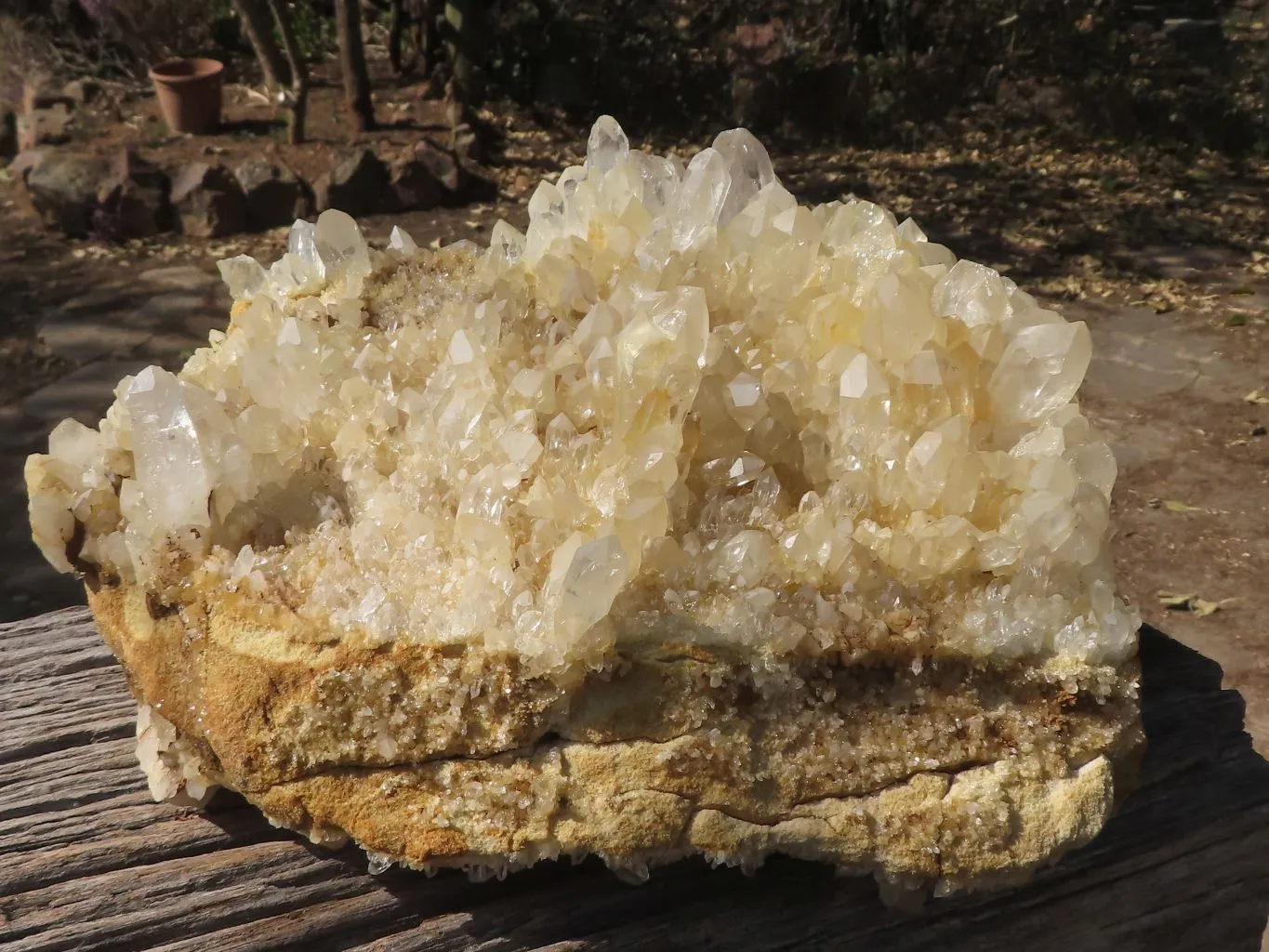Natural Extra Large Clear Quartz Cluster With Limonite Colouring  x 1 From Madagascar