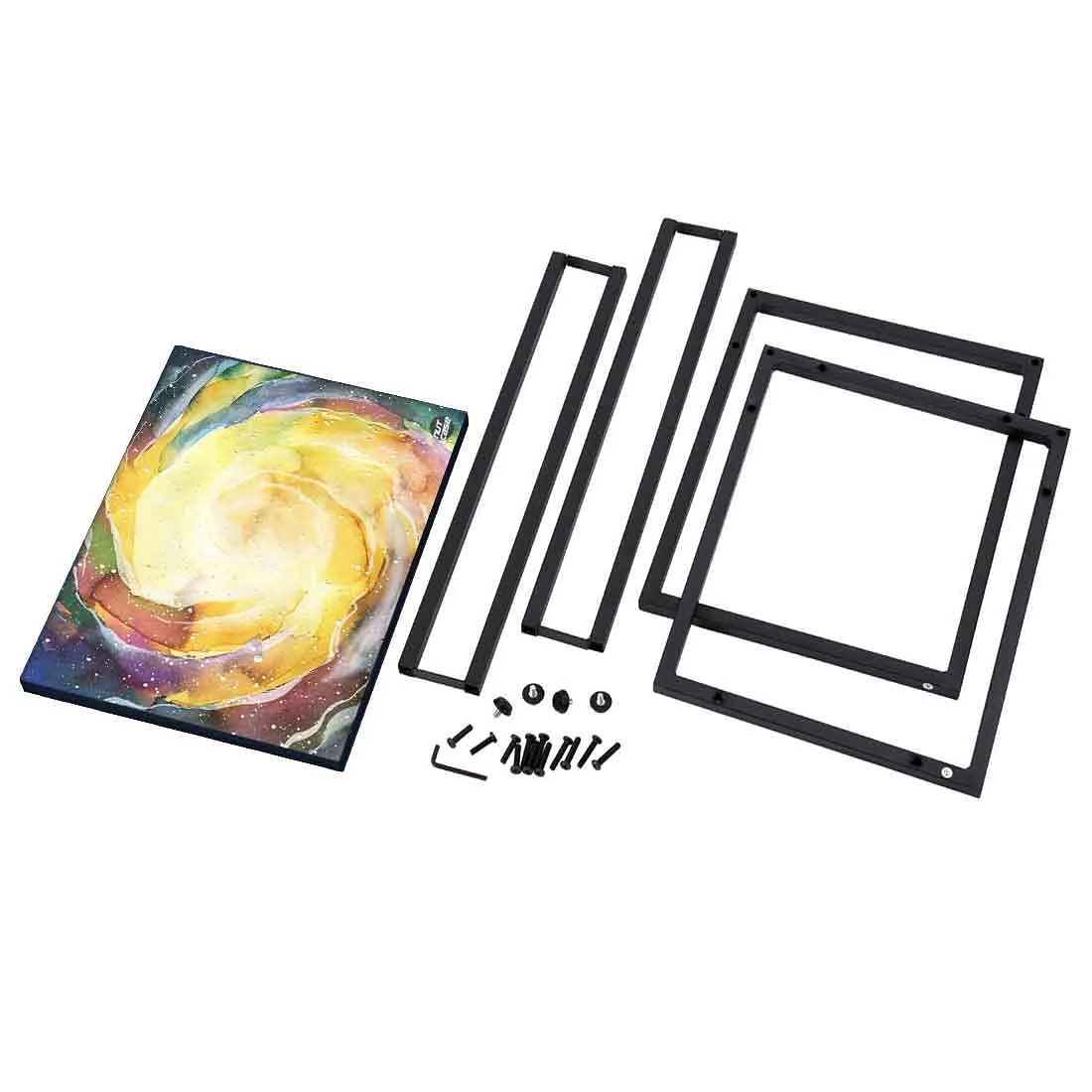 New C Shaped End Table - Space Yellow Watercolor