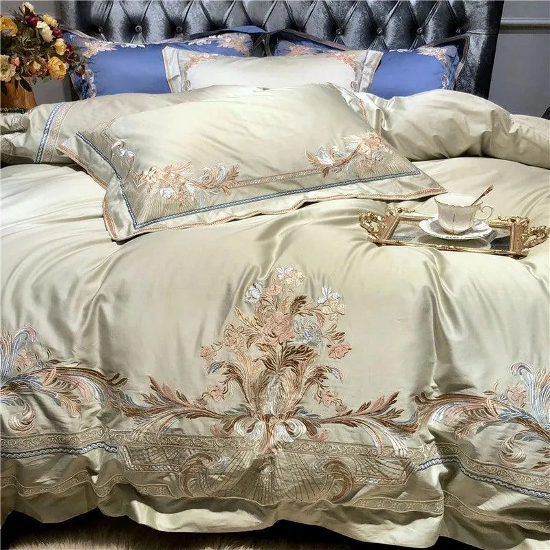 New Royal Pistachio Exquisite Embroidery Duvet Set