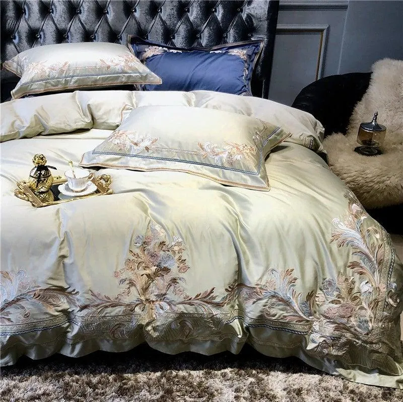 New Royal Pistachio Exquisite Embroidery Duvet Set