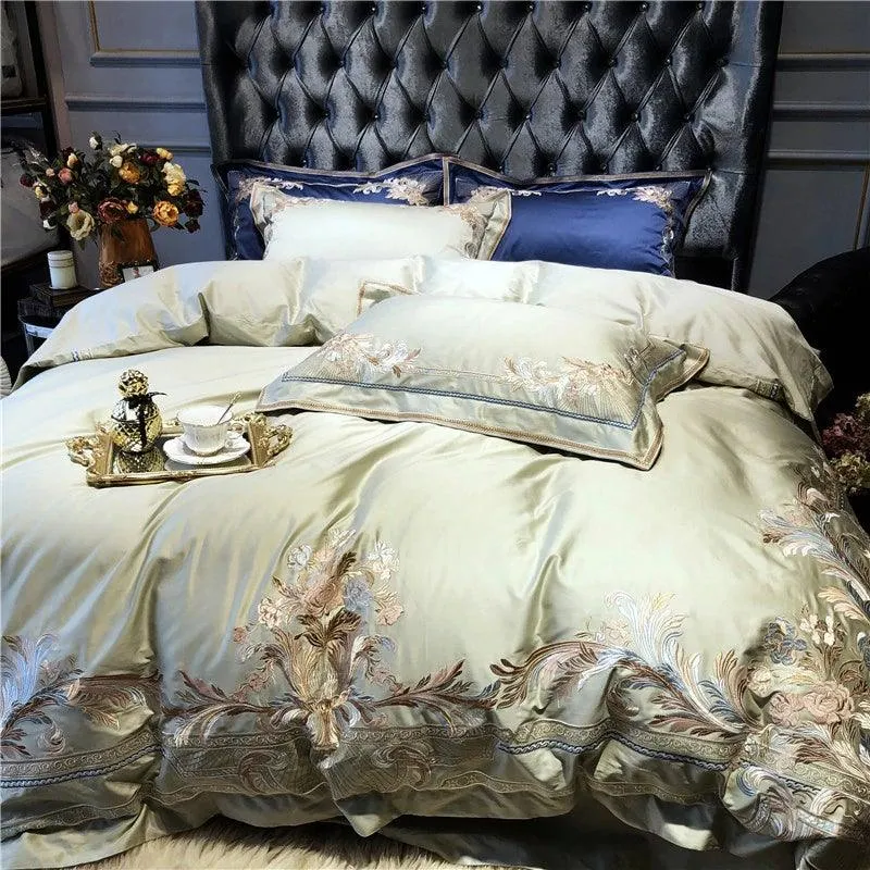 New Royal Pistachio Exquisite Embroidery Duvet Set