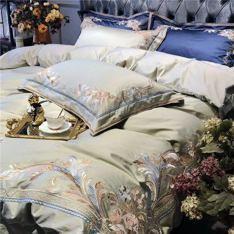 New Royal Pistachio Exquisite Embroidery Duvet Set