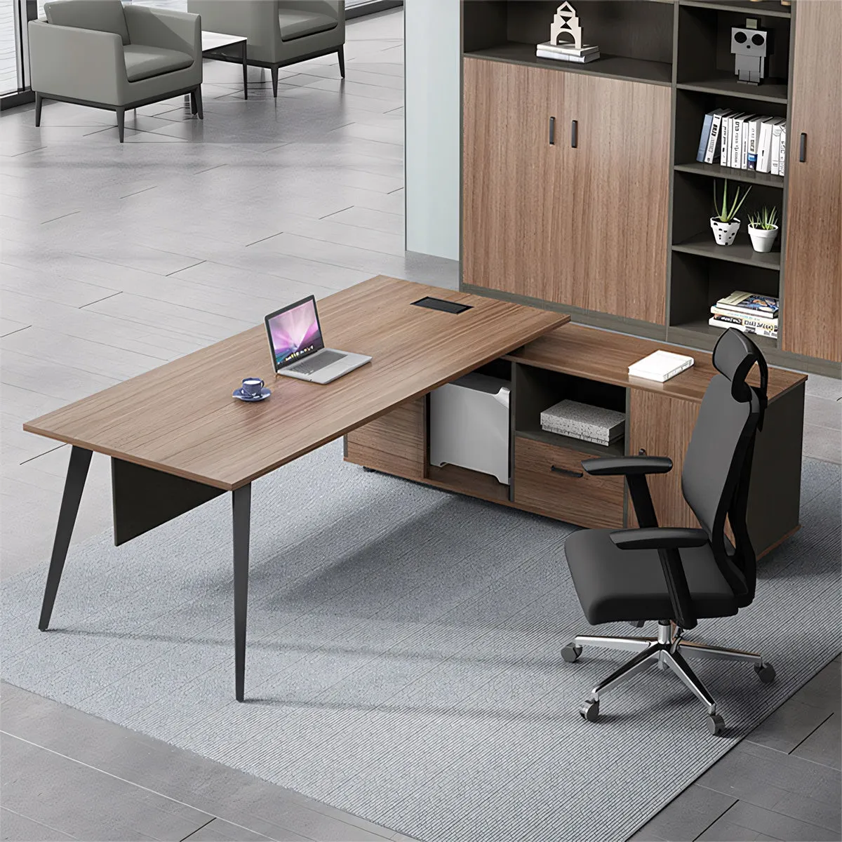 Panel Steel-Wood Manager Desk Executive Computer Table
