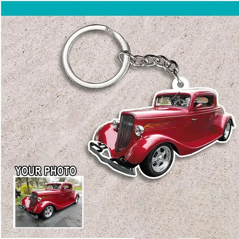 Personalized Hot Rod Owners, Lowriders Keychain, Flat Keychains Gifts For Car Guys, Gifts For Car Lovers, Muscle Car, Vintage Car, Classic Car