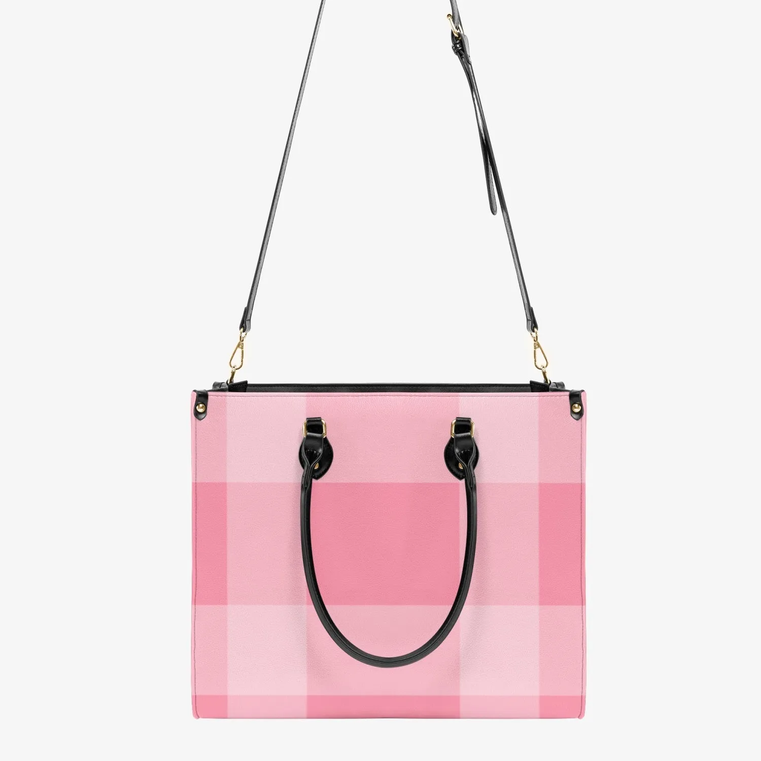 Pink Checkered Tote Bag