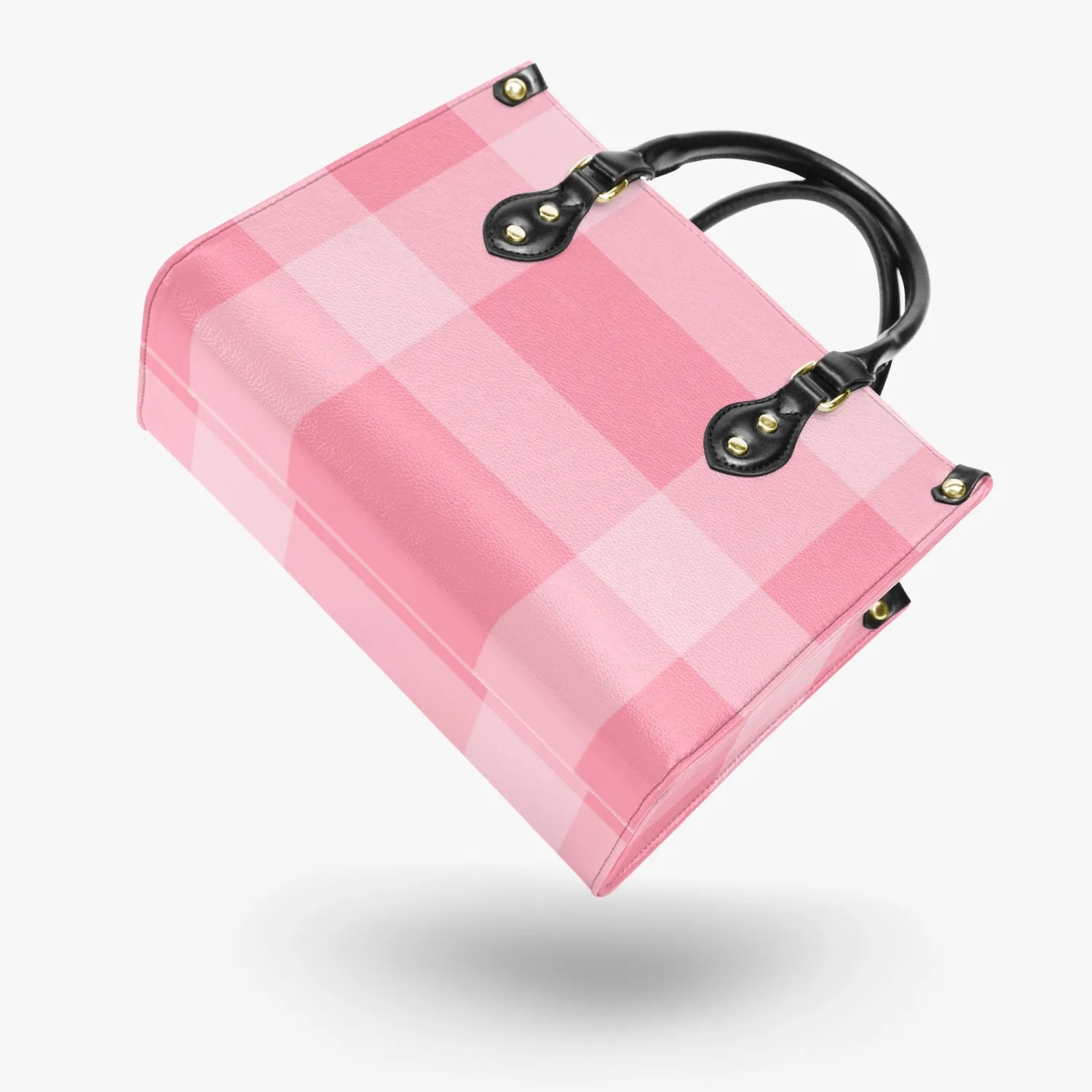 Pink Checkered Tote Bag
