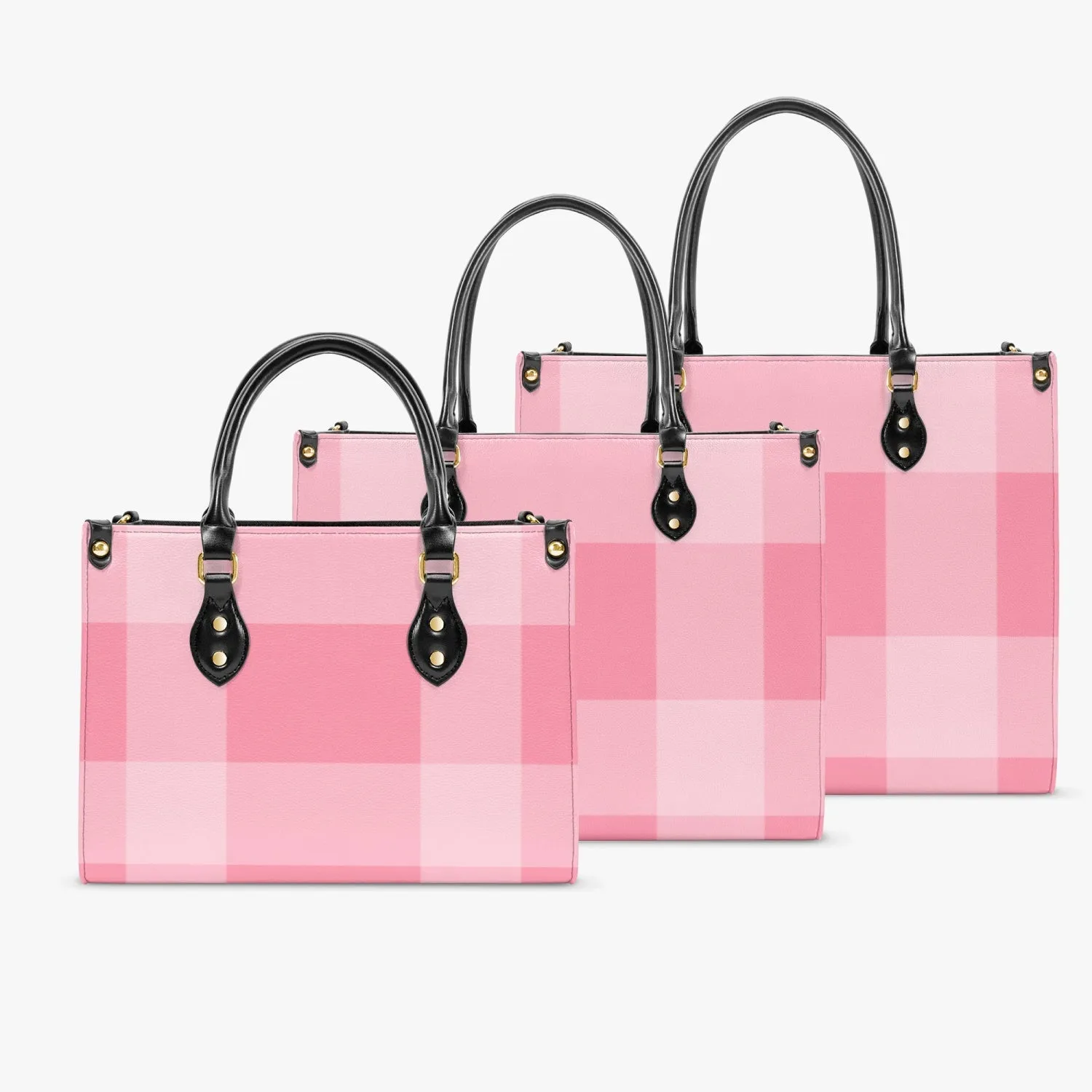 Pink Checkered Tote Bag