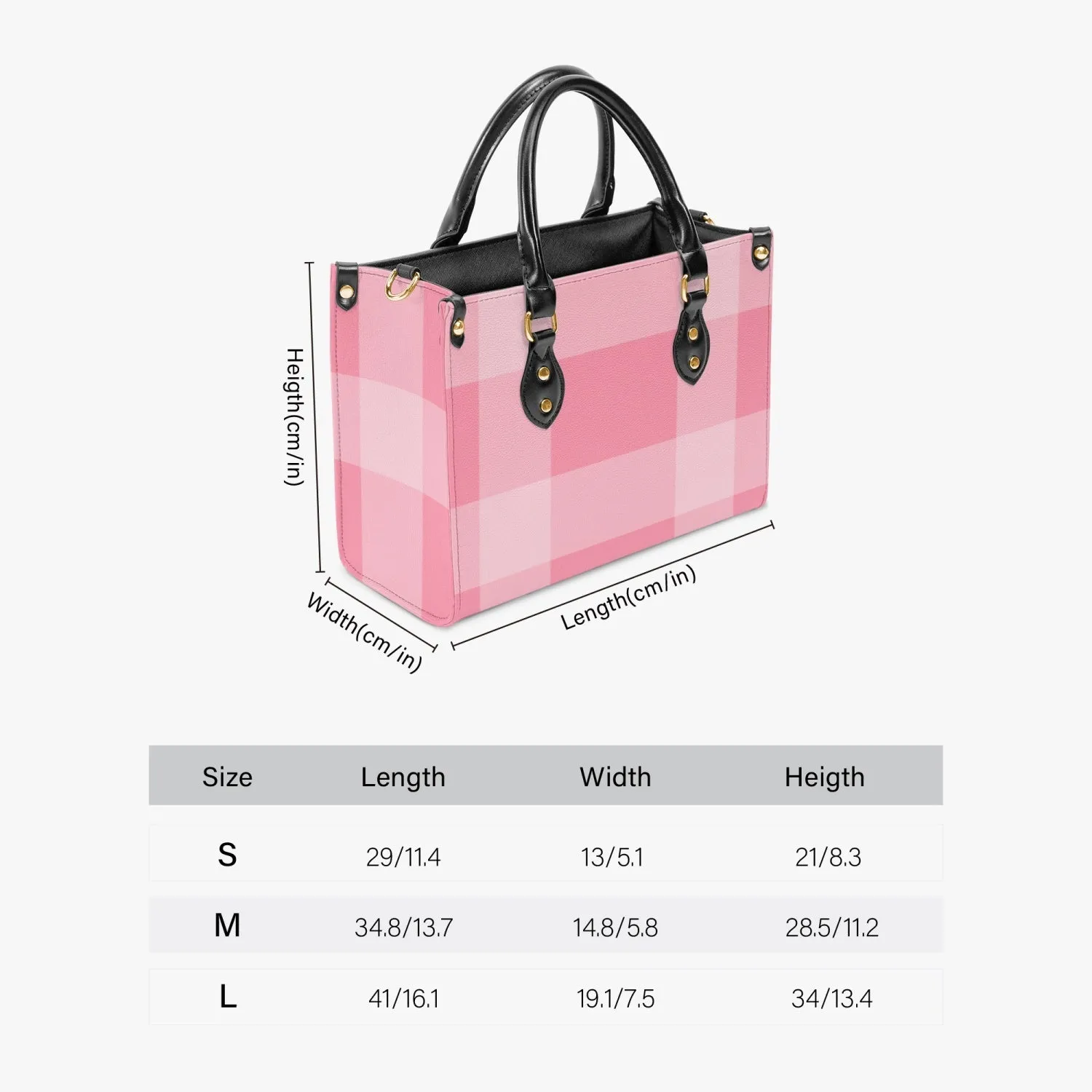 Pink Checkered Tote Bag
