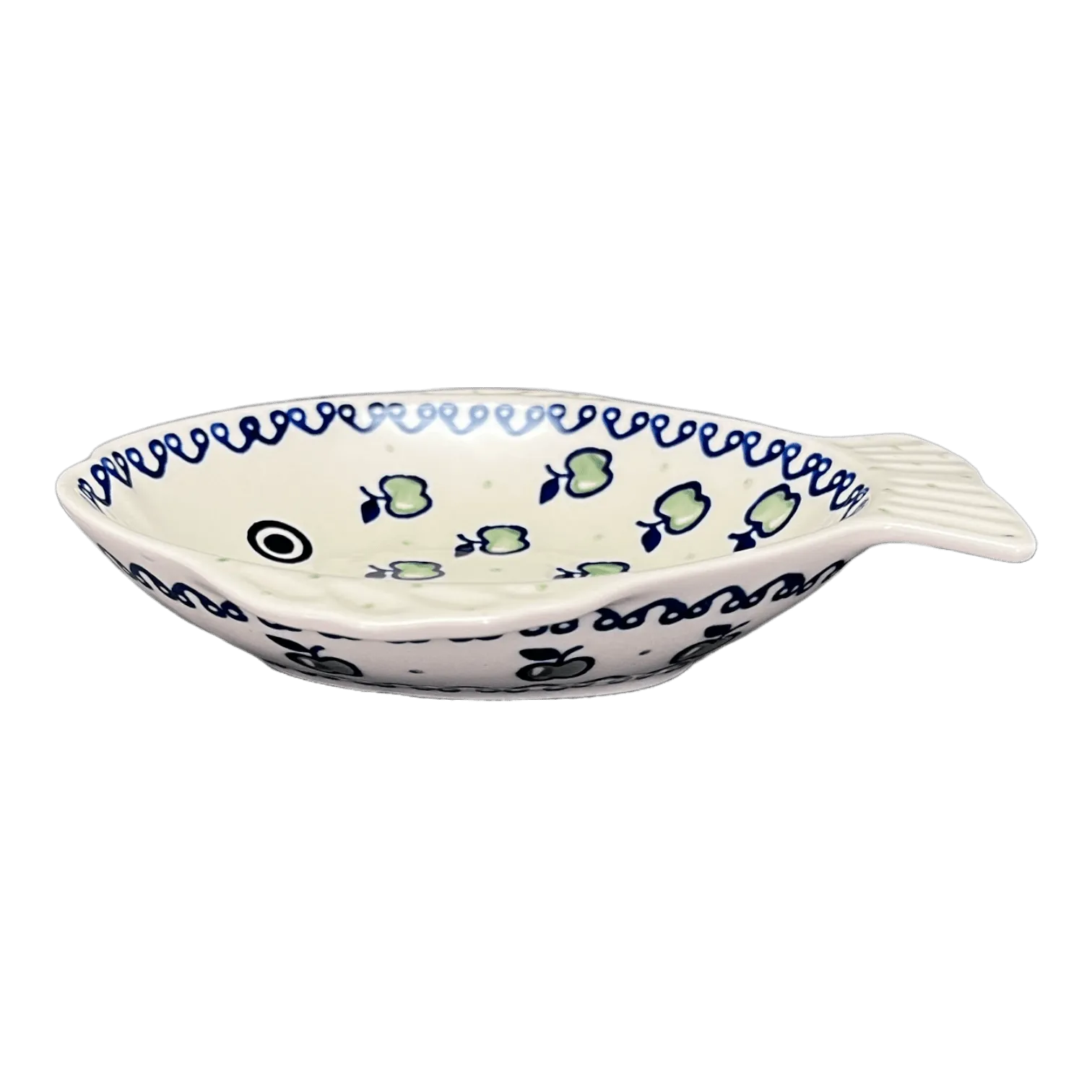 Platter, Fish-Shaped, Small in "Green Apple" by Manufaktura | S014T-15