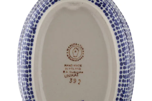 Polish Pottery 7" Duck Shaped Jar Spotted Garden UNIKAT