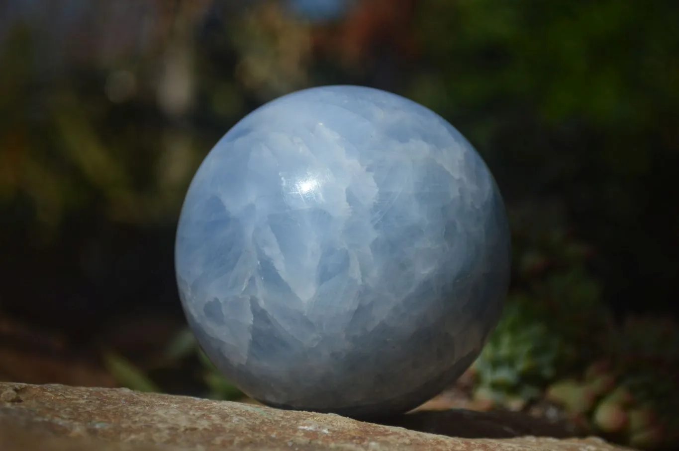 Polished Blue Calcite Sphere  x 1 From Ihadilalana, Madagascar