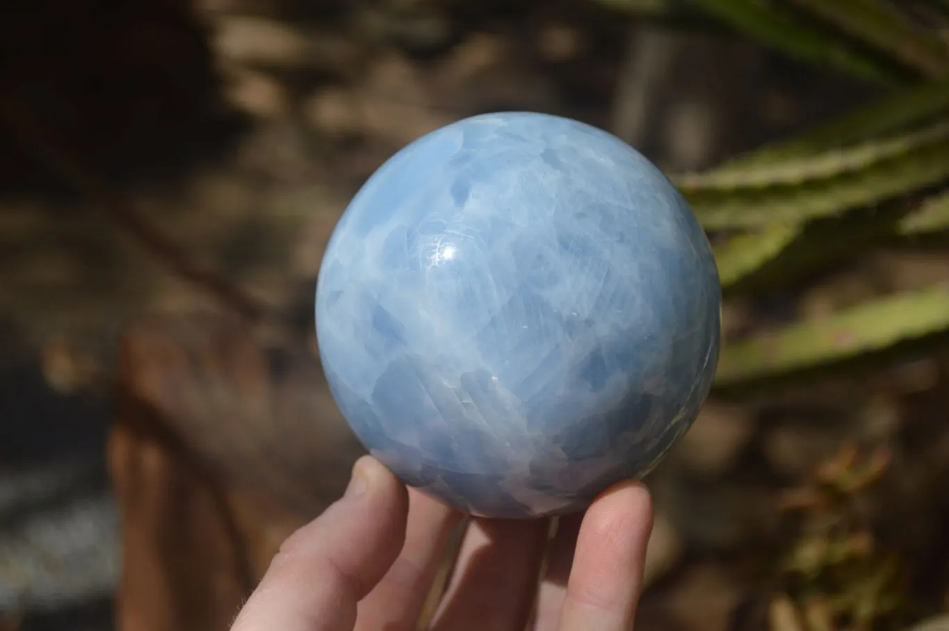 Polished Blue Calcite Sphere  x 1 From Ihadilalana, Madagascar