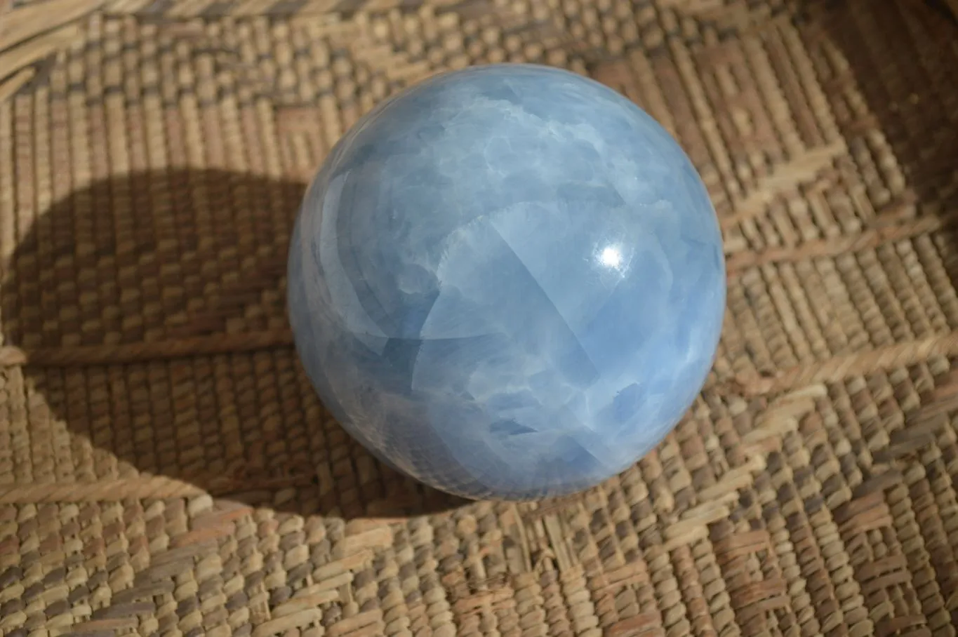 Polished Blue Calcite Sphere  x 1 From Ihadilalana, Madagascar