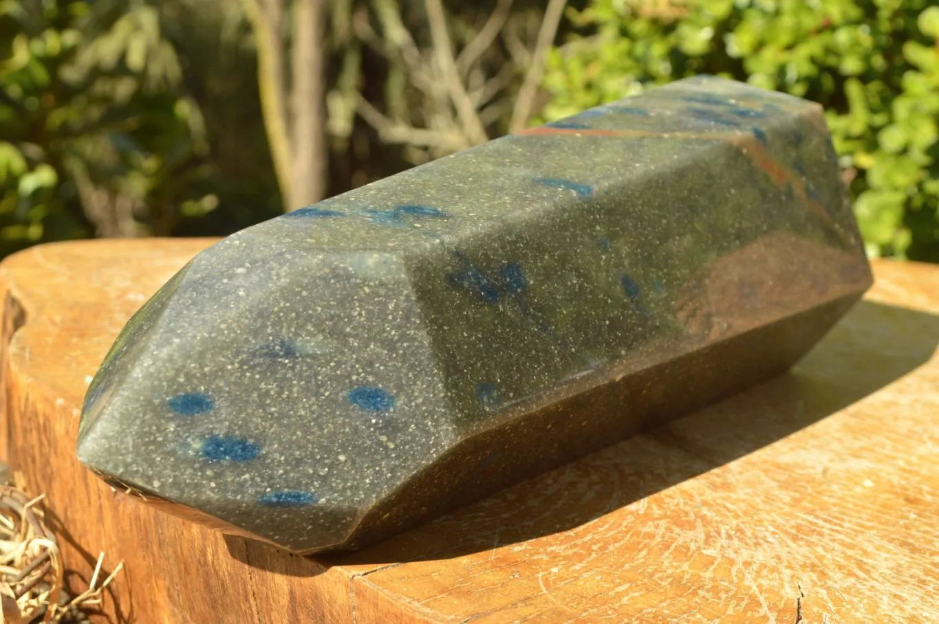 Polished XXL Blue Spotted Spinel Quartz Tower x 1 From Madagascar