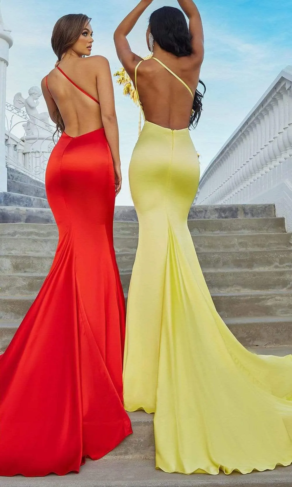 PORTIA & SCARLETT PS22358 Exquisite Sleeveless Asymmetric Neck Gown