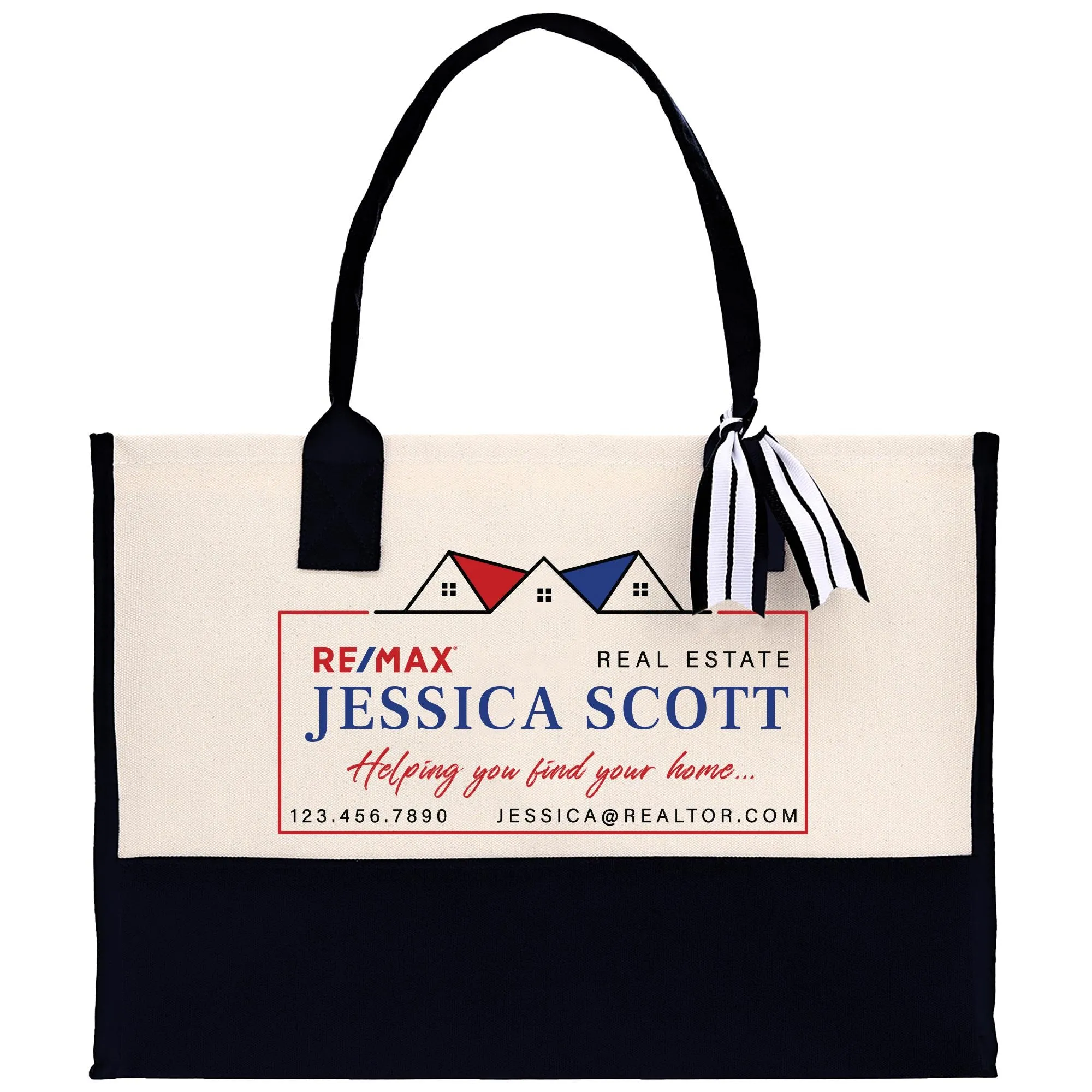 Remax Realtor Tote Bag Personalized Business Tote Custom Real Estate Agent Gift Bulk Business Logo Realtor Swag Real Estate Bag (RMXTB1001)