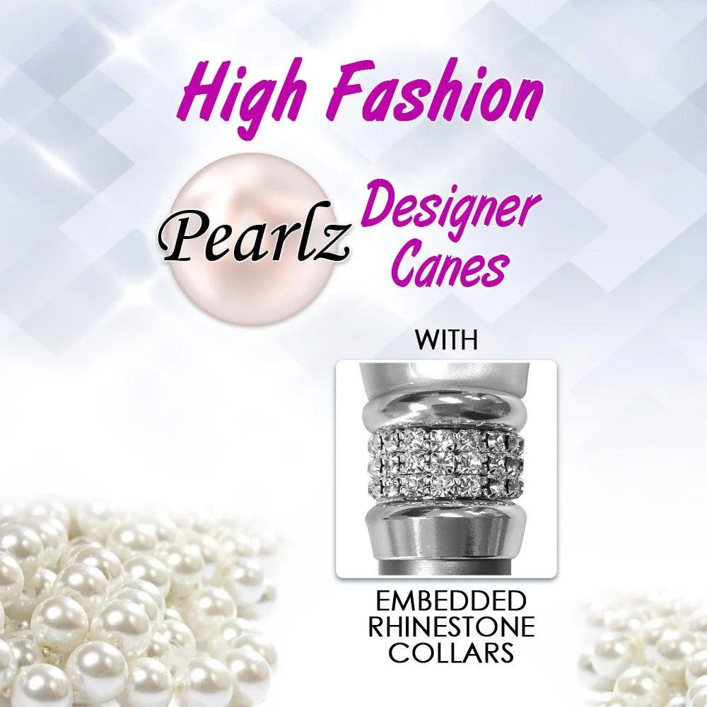 Rhinestone Designer Cane: Exquisite Pearlz Champagne Swirl