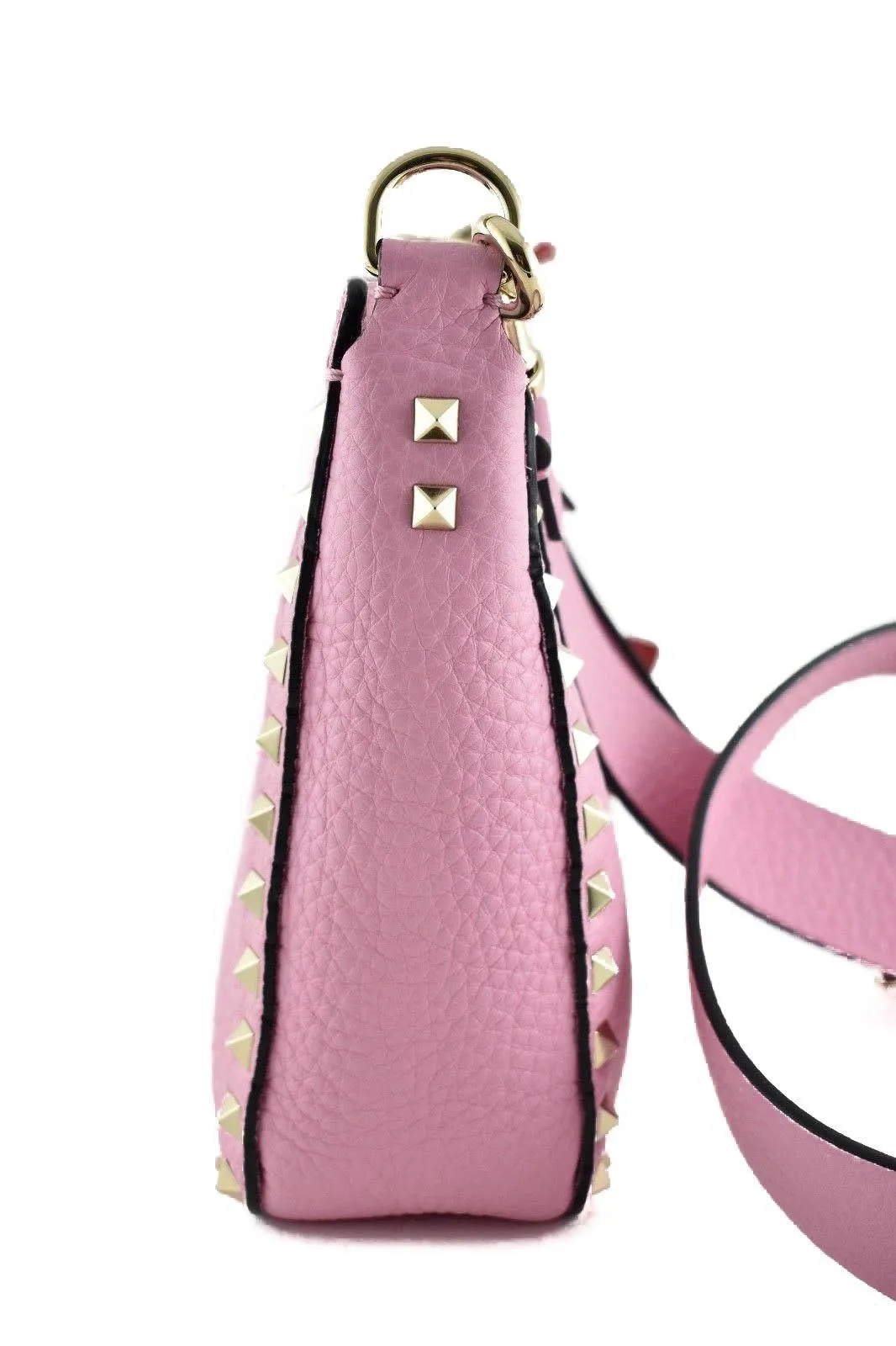Rockstud Pink Rose Mini Leather Shoulder Strap Messenger Crossbody Bag