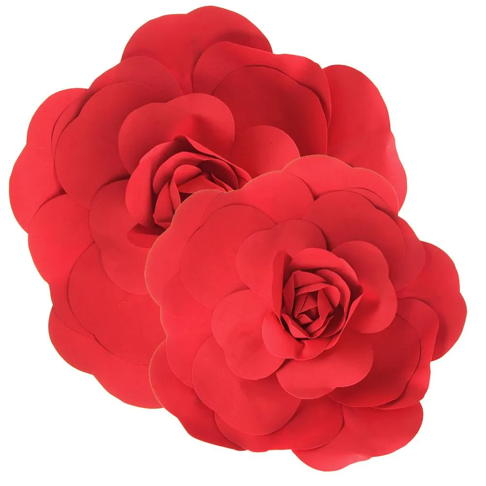 Rose Foam Wall Flowers, Assorted Sizes, 2 Piece