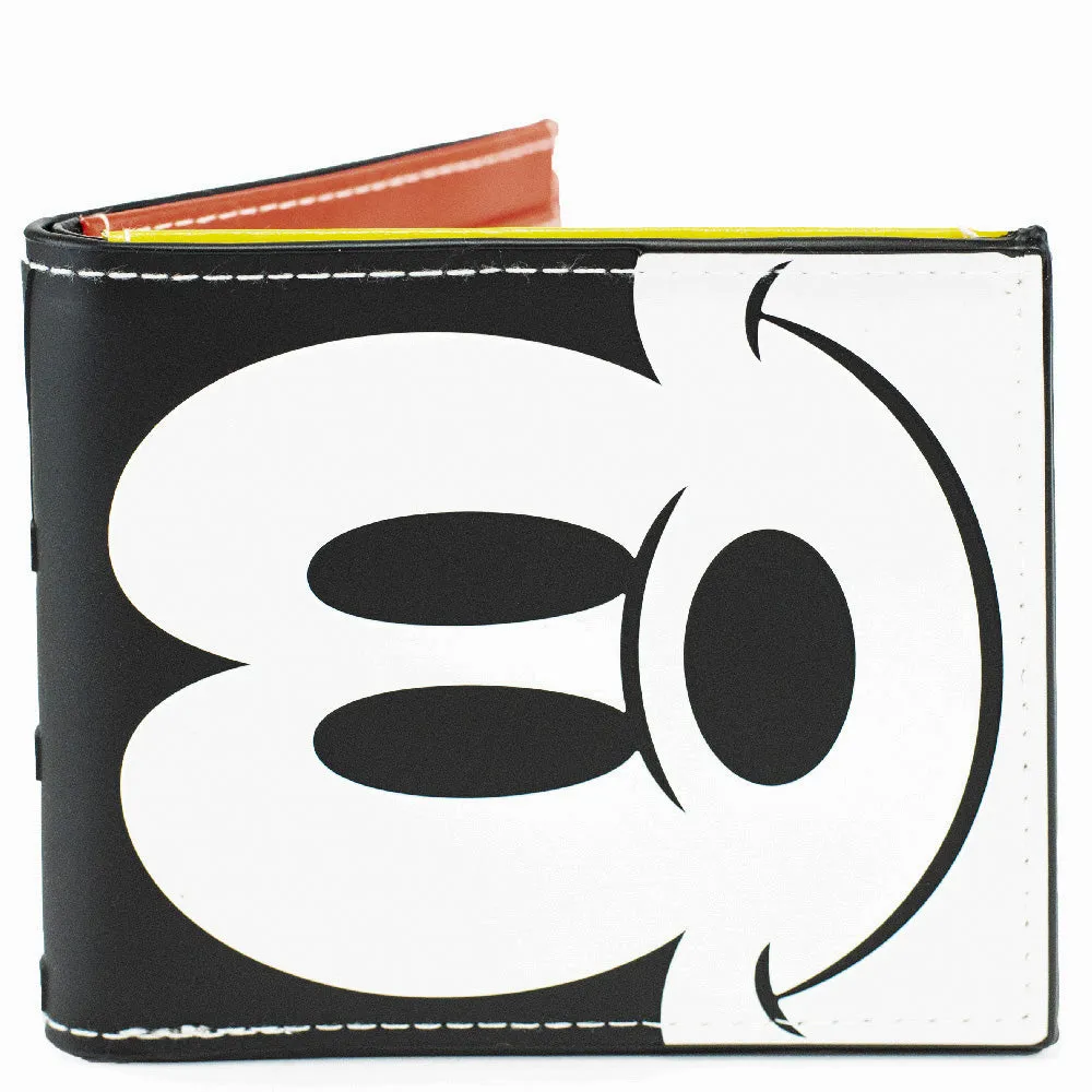 Rubber Wallet - Mickey Mouse Face   Text Badge Textured Black/White/Red