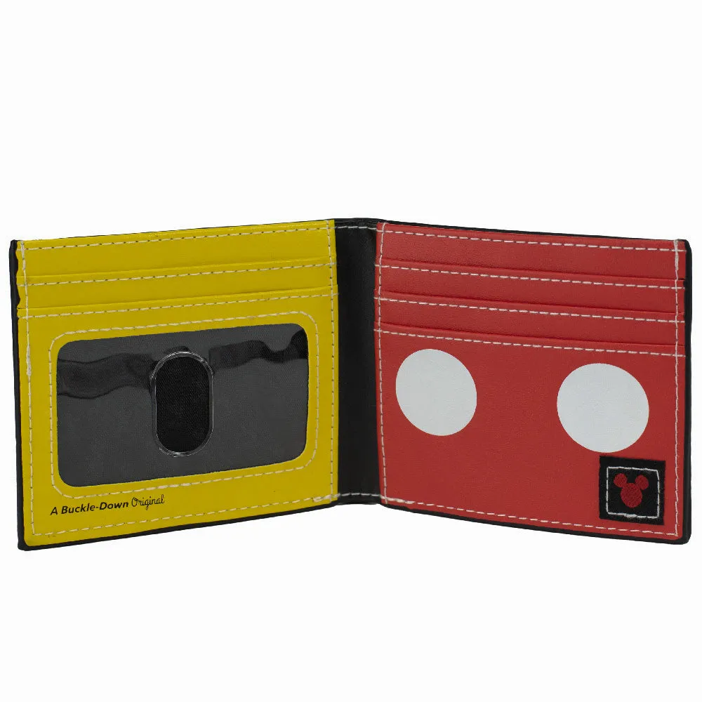 Rubber Wallet - Mickey Mouse Face   Text Badge Textured Black/White/Red