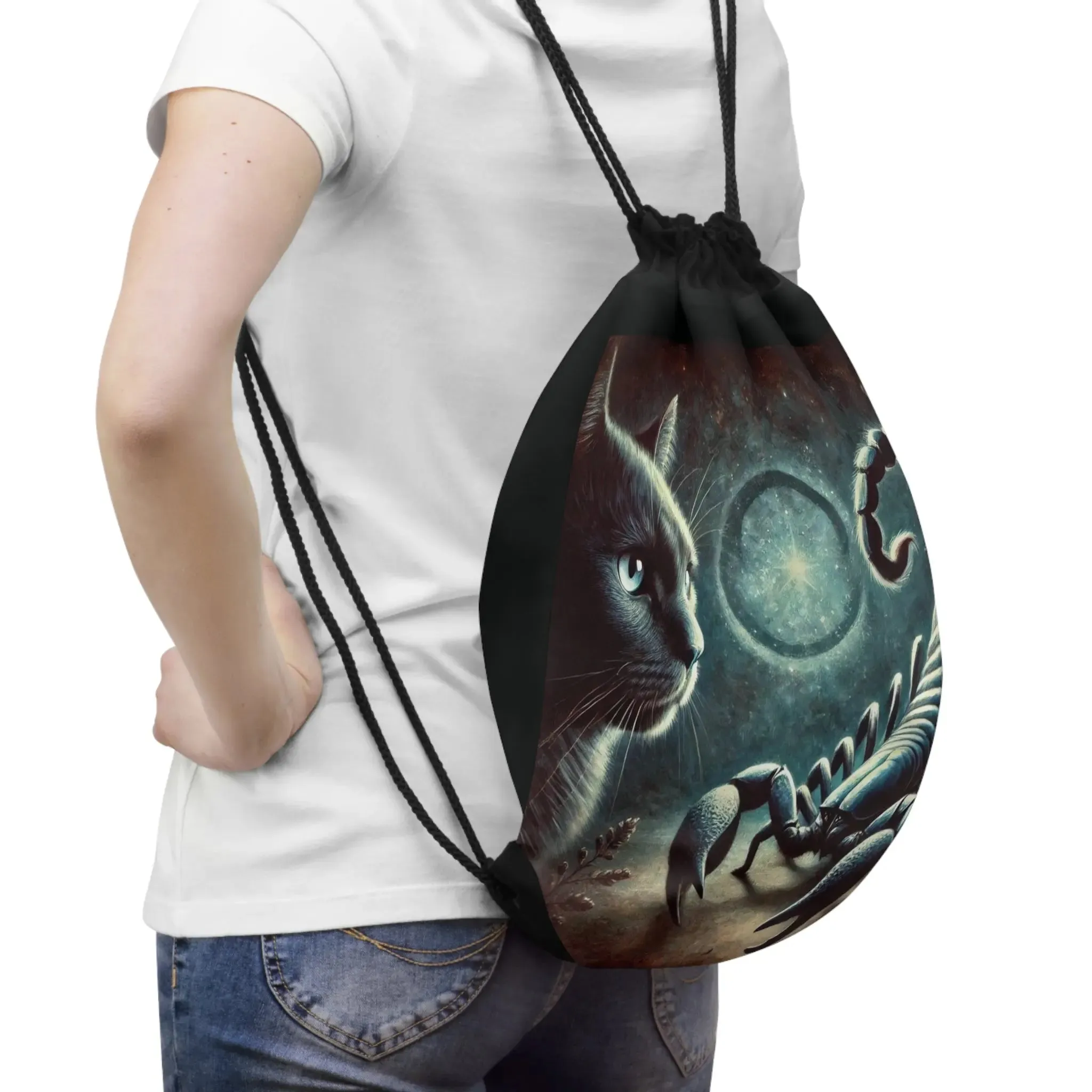 Scorpio - Cat Lover - Drawstring Bag