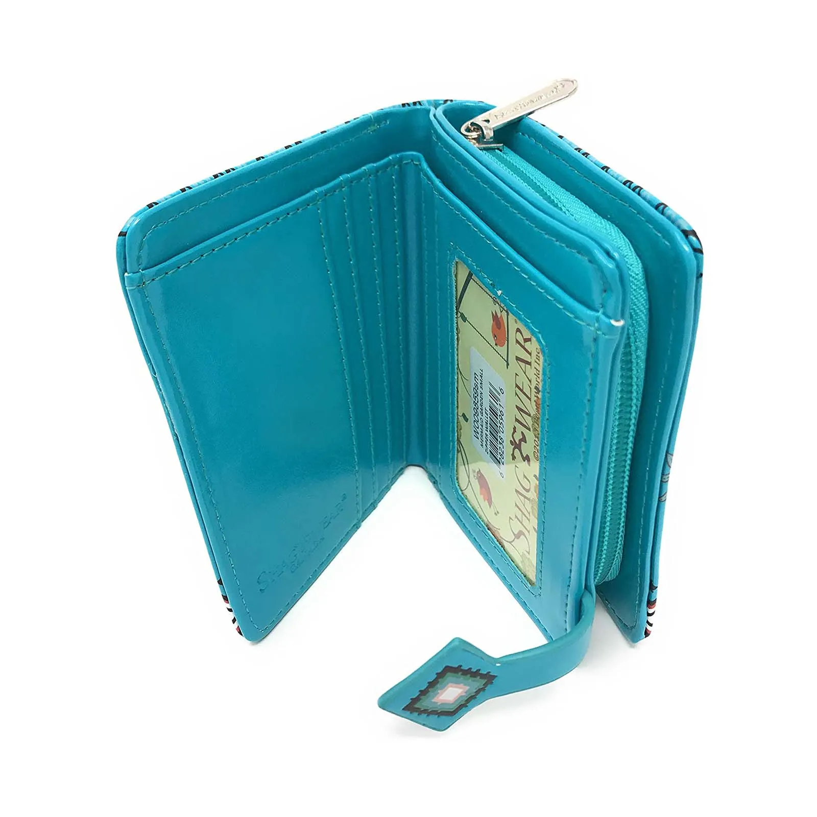 Shagwear Mermaid Garden Small Teal Zipper Wallet