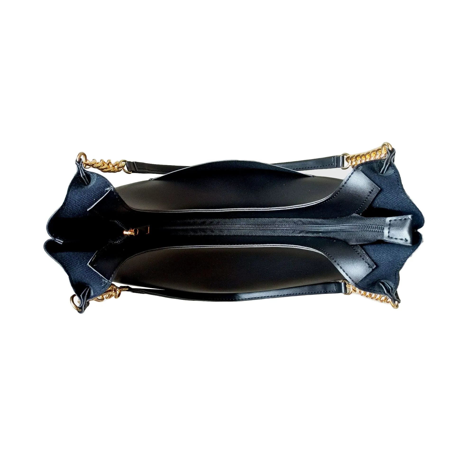 Shoulder Hobo Chain Bag Black | Vegan Leather Women & Girl's Handbag
