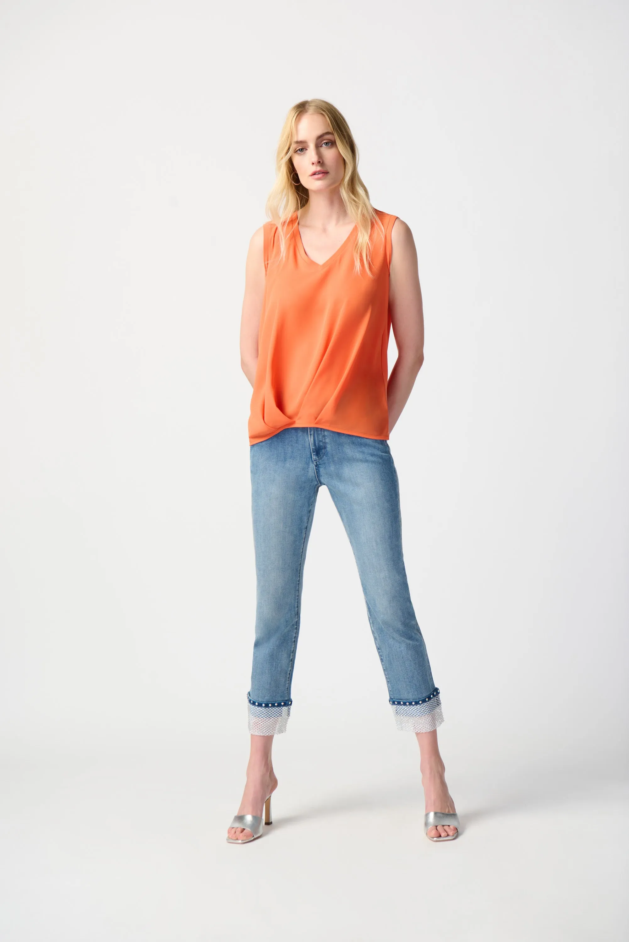 Silky Knit Georgette Sleeveless Top