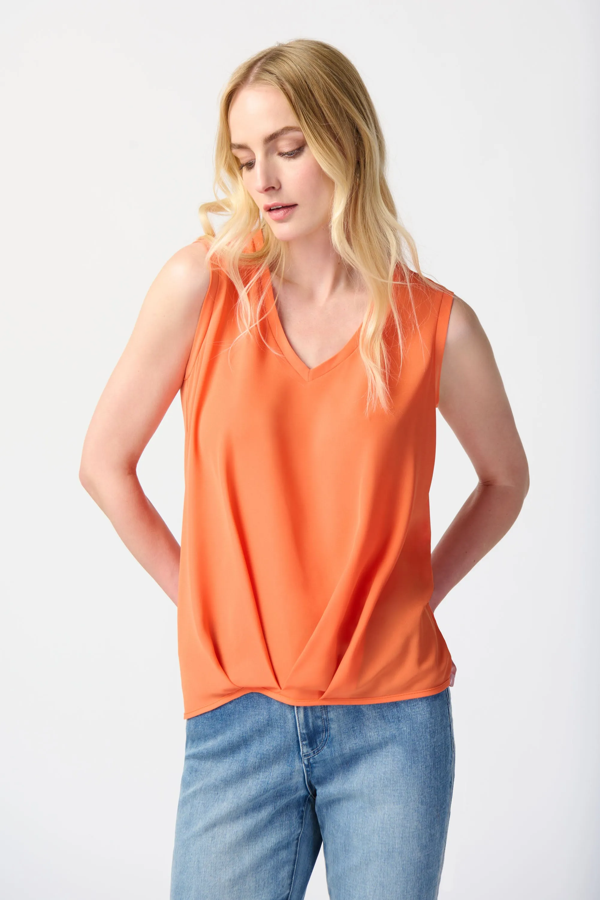Silky Knit Georgette Sleeveless Top