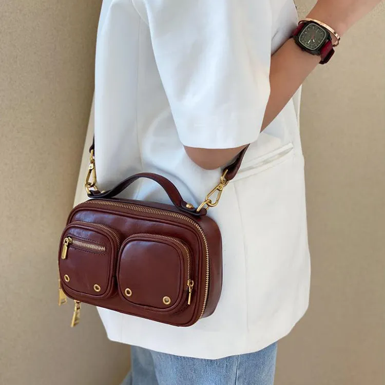 Small Ladies Green Leather Shoulder Strap Purse Side Bags For Women