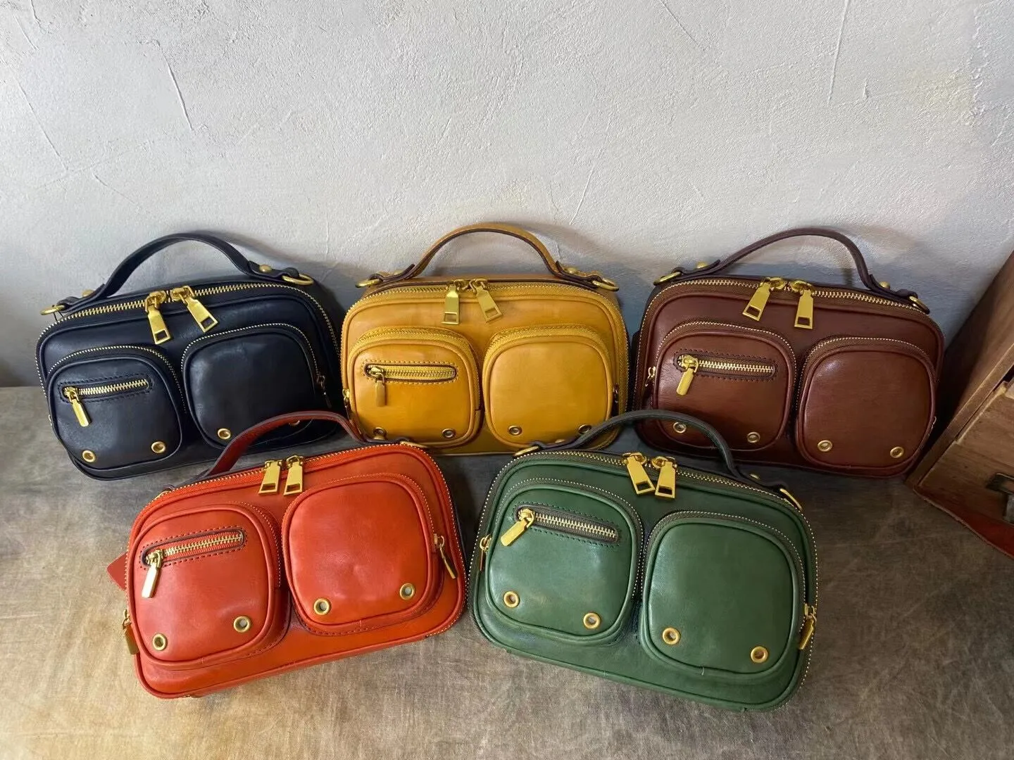 Small Ladies Green Leather Shoulder Strap Purse Side Bags For Women