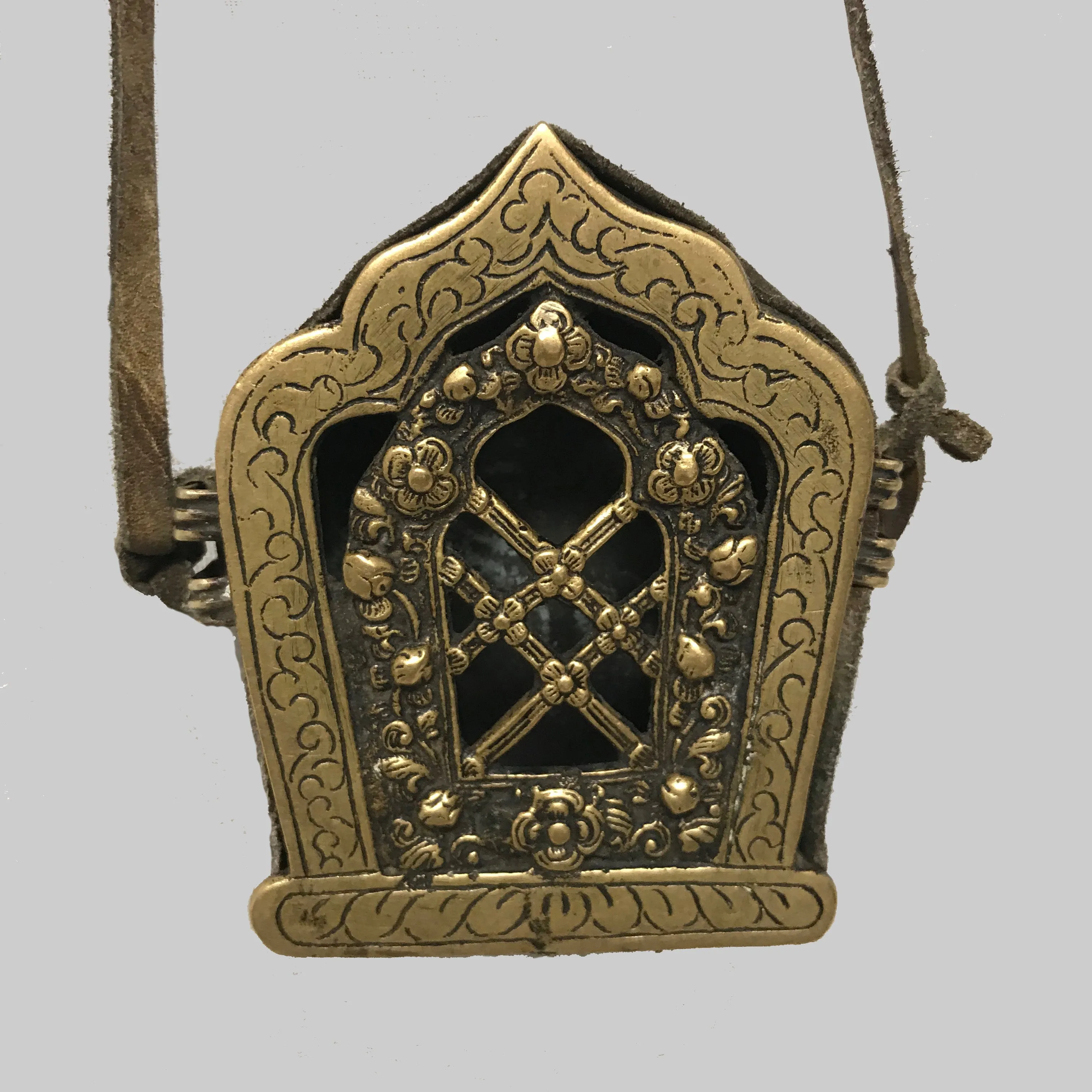 Small Tibetan exquisite antique Gao or prayer box