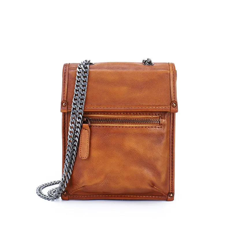 Small Womens Flap Leather Crossbody Bags Chain Shoulder Bag For Women