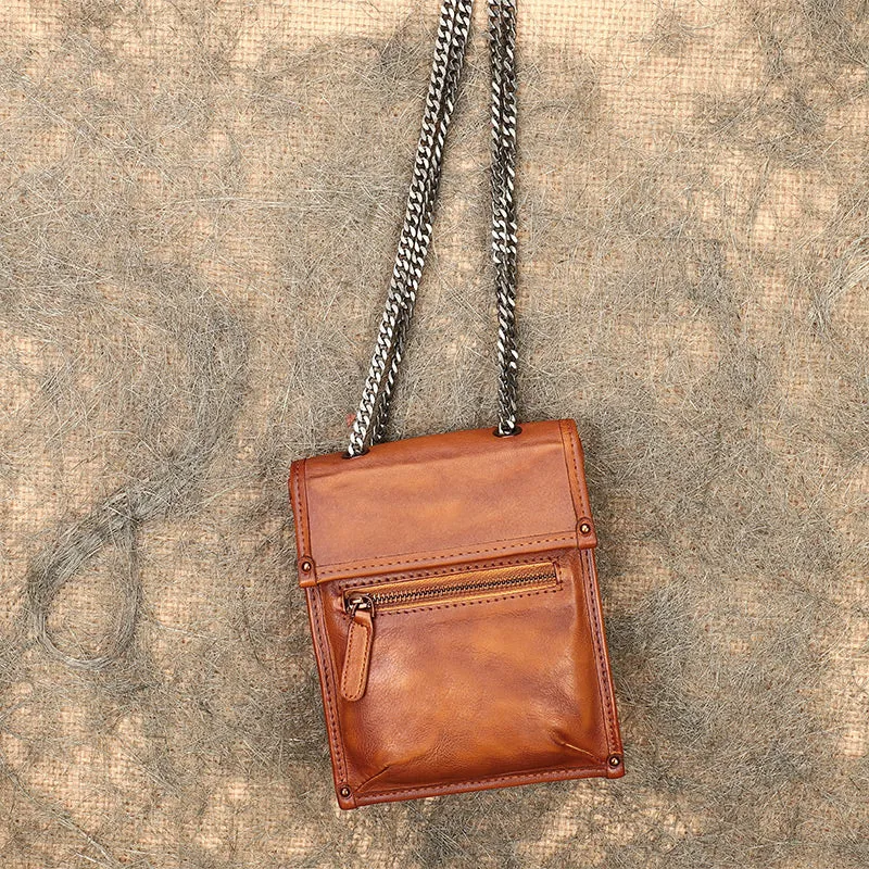 Small Womens Flap Leather Crossbody Bags Chain Shoulder Bag For Women