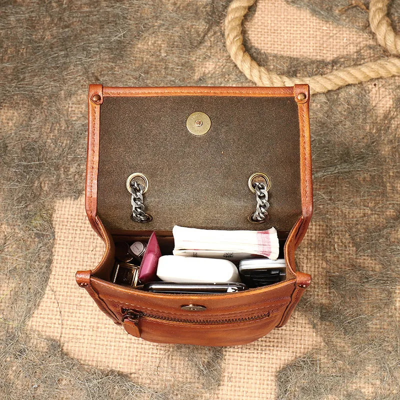 Small Womens Flap Leather Crossbody Bags Chain Shoulder Bag For Women