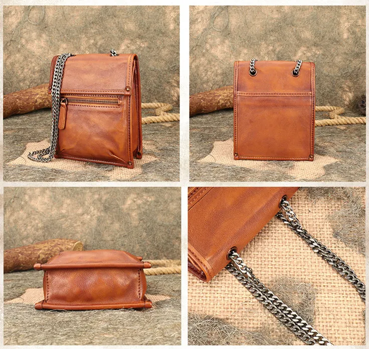 Small Womens Flap Leather Crossbody Bags Chain Shoulder Bag For Women