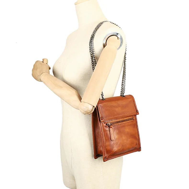 Small Womens Flap Leather Crossbody Bags Chain Shoulder Bag For Women